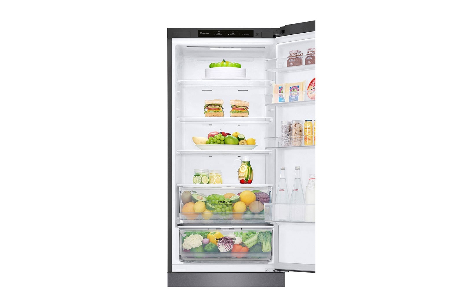 LG Kühl-Gefrierkombination 384L Smart Inverter, Dark Graphite, Energieeffizienz C