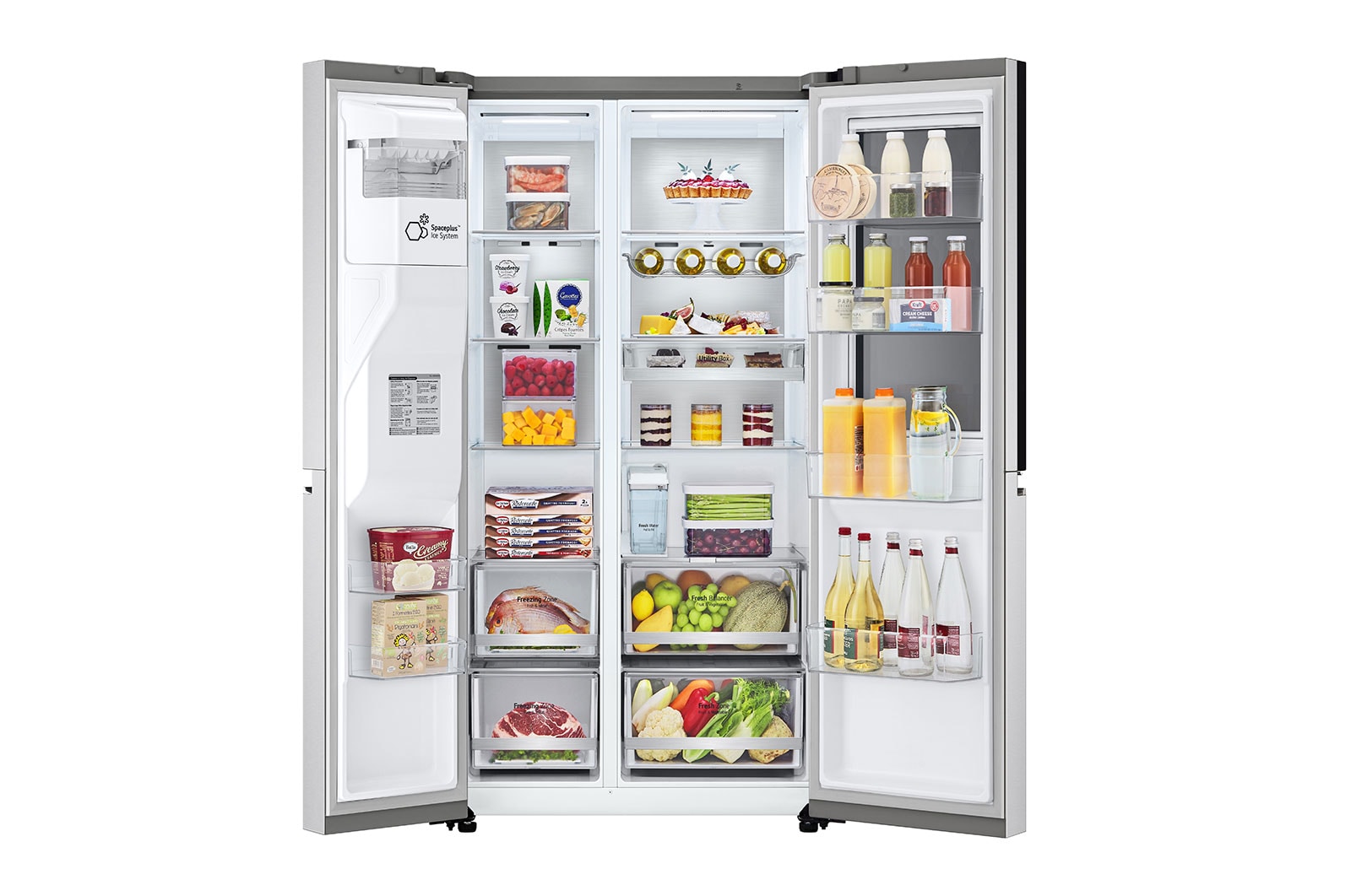 LG InstaView Side-by-Side Kühlschrank, 635L Kapazität, Eis- und Wasserspender, Smart