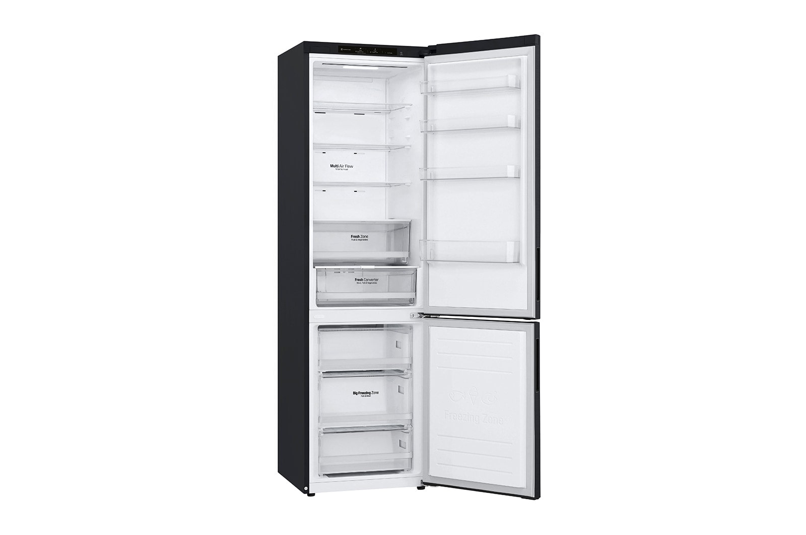 LG Kühl-Gefrierkombination Matte Black: Linear Kompressor, NatureFRESH, leise & effizient