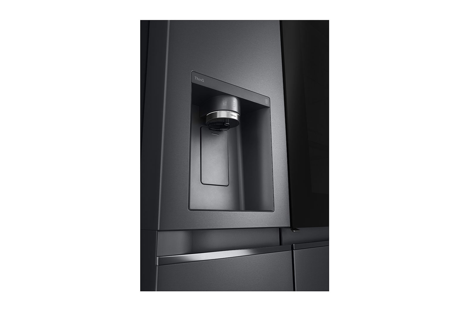 LG GSXV90MCAE InstaView Side-by-Side Kühlschrank, 635L, Eis- & Wasserspender, Mattschwarz