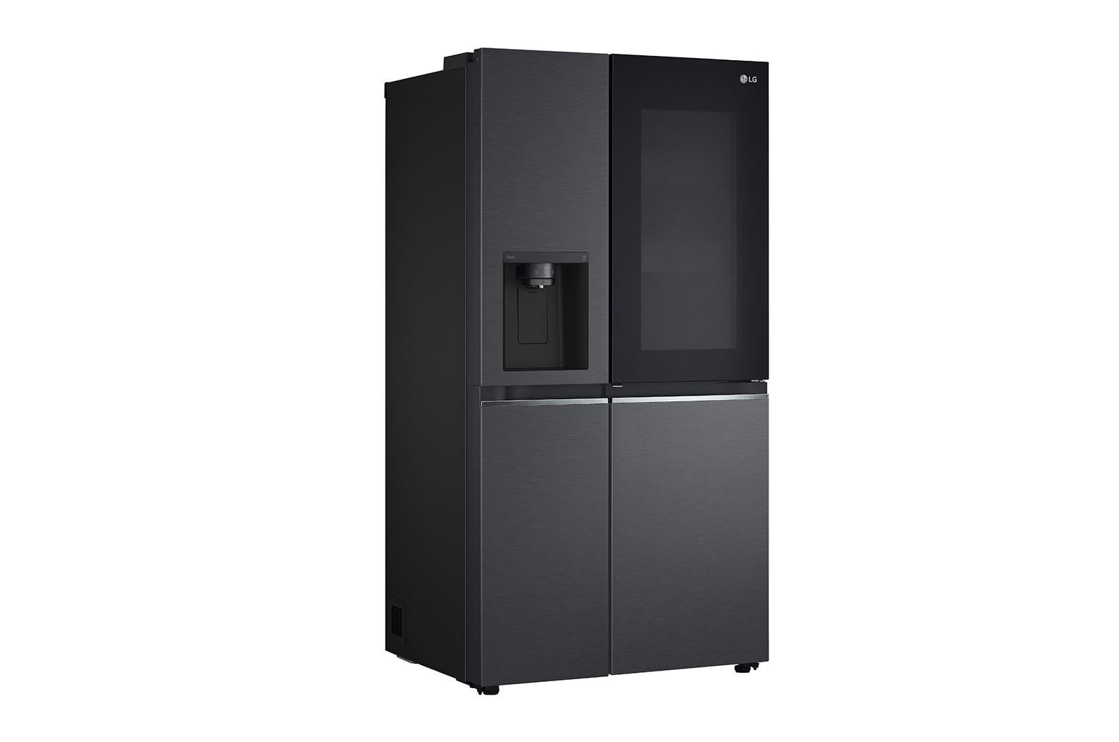 LG InstaView Side-by-Side Kühlschrank, 635L, Eis-, Wasser, Total No Frost, Matt Schwarz