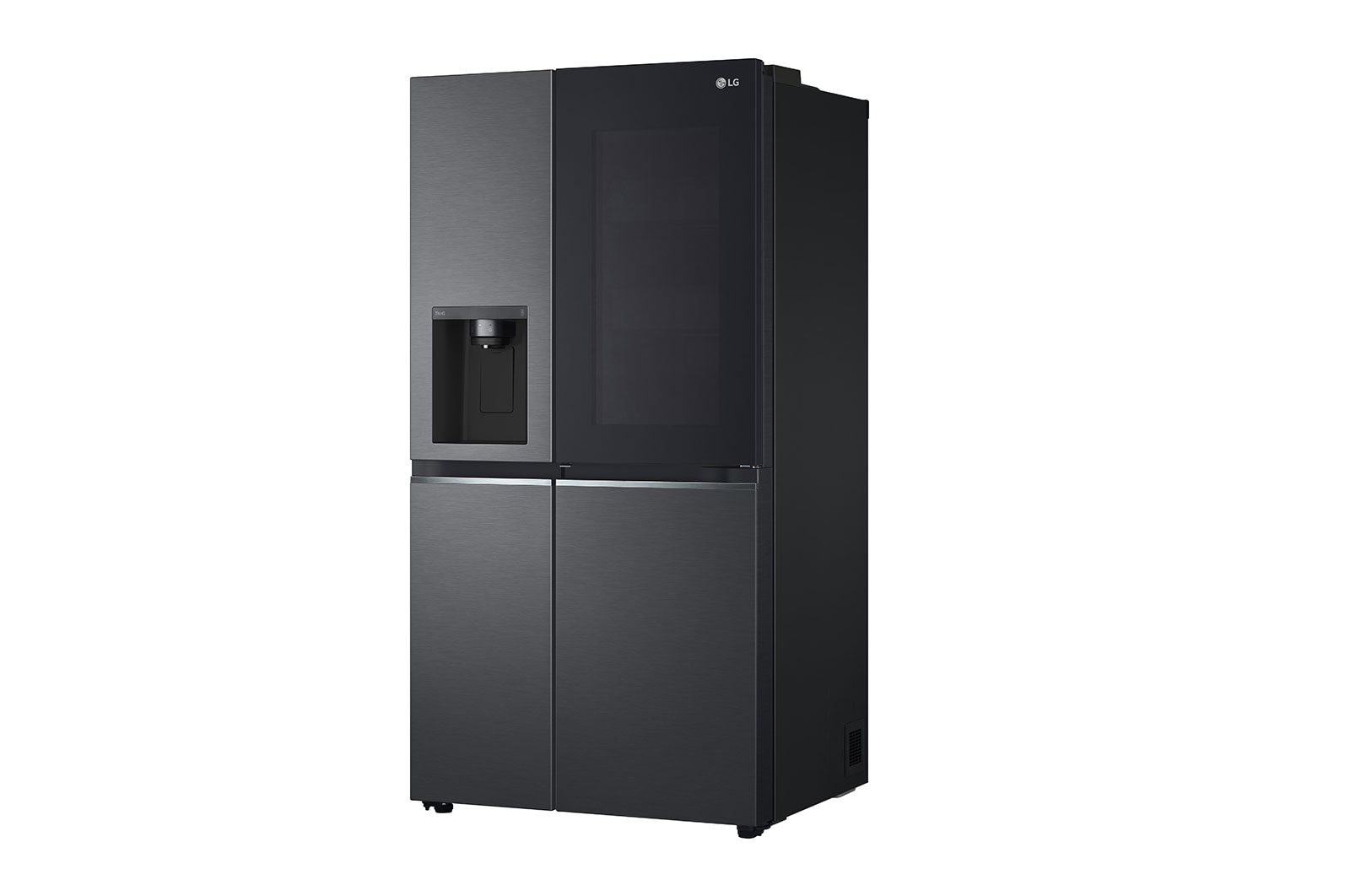 LG InstaView Side-by-Side Kühlschrank, 635L, Eis-, Wasser, Total No Frost, Matt Schwarz