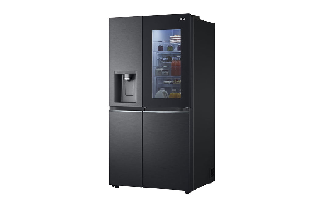 LG GSXV90MCAE InstaView Side-by-Side Kühlschrank, 635L, Eis- & Wasserspender, Mattschwarz