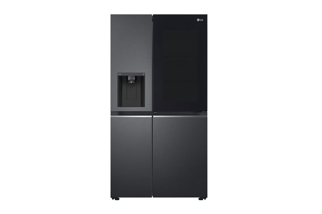 LG InstaView Side-by-Side Kühlschrank, 635L, Eis-, Wasser, Total No Frost, Matt Schwarz