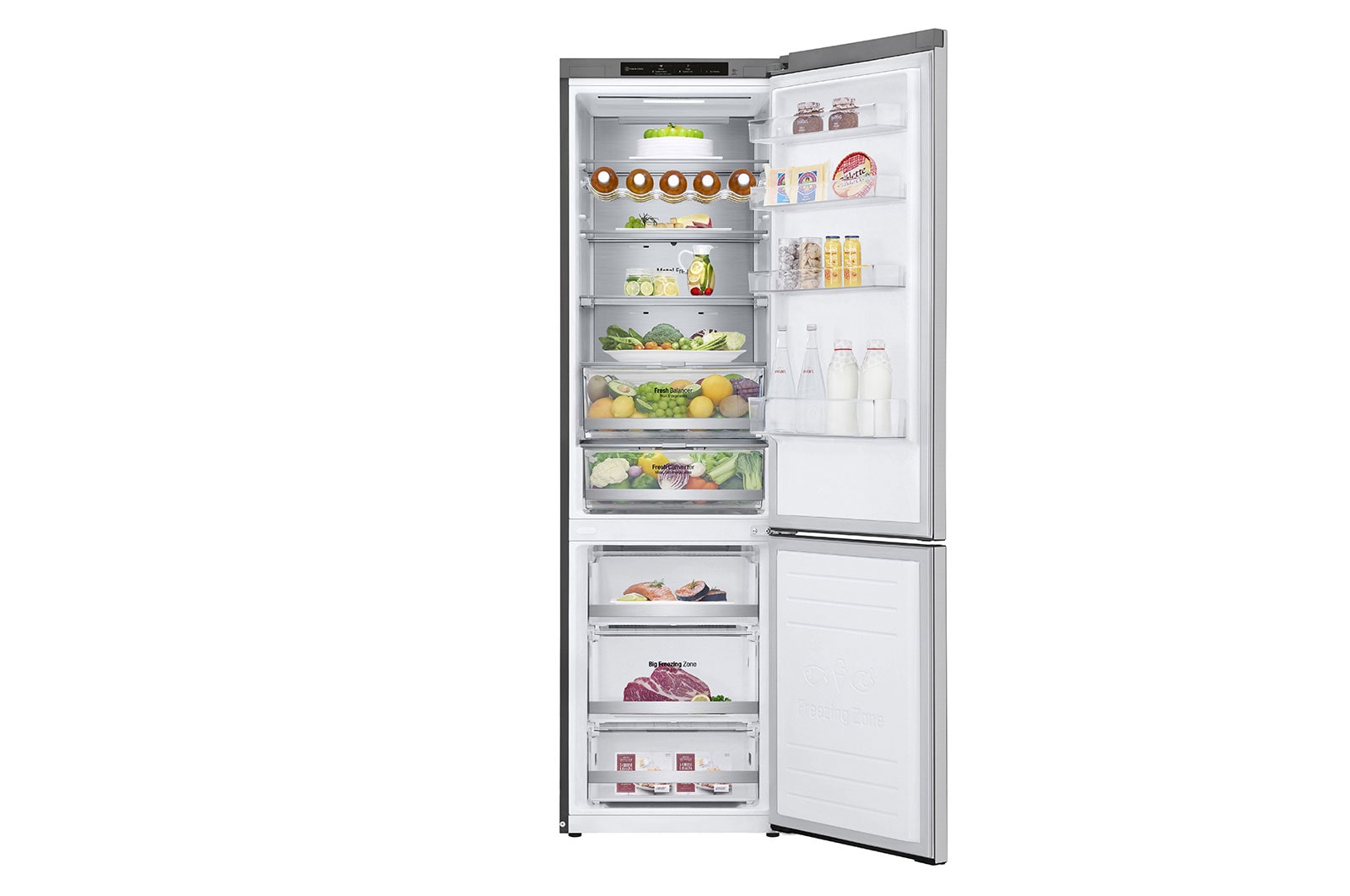 LG GBB72NSVBN Kühl-Gefrierkombination: 384L, Inverter Linear Compressor, Noble Steel