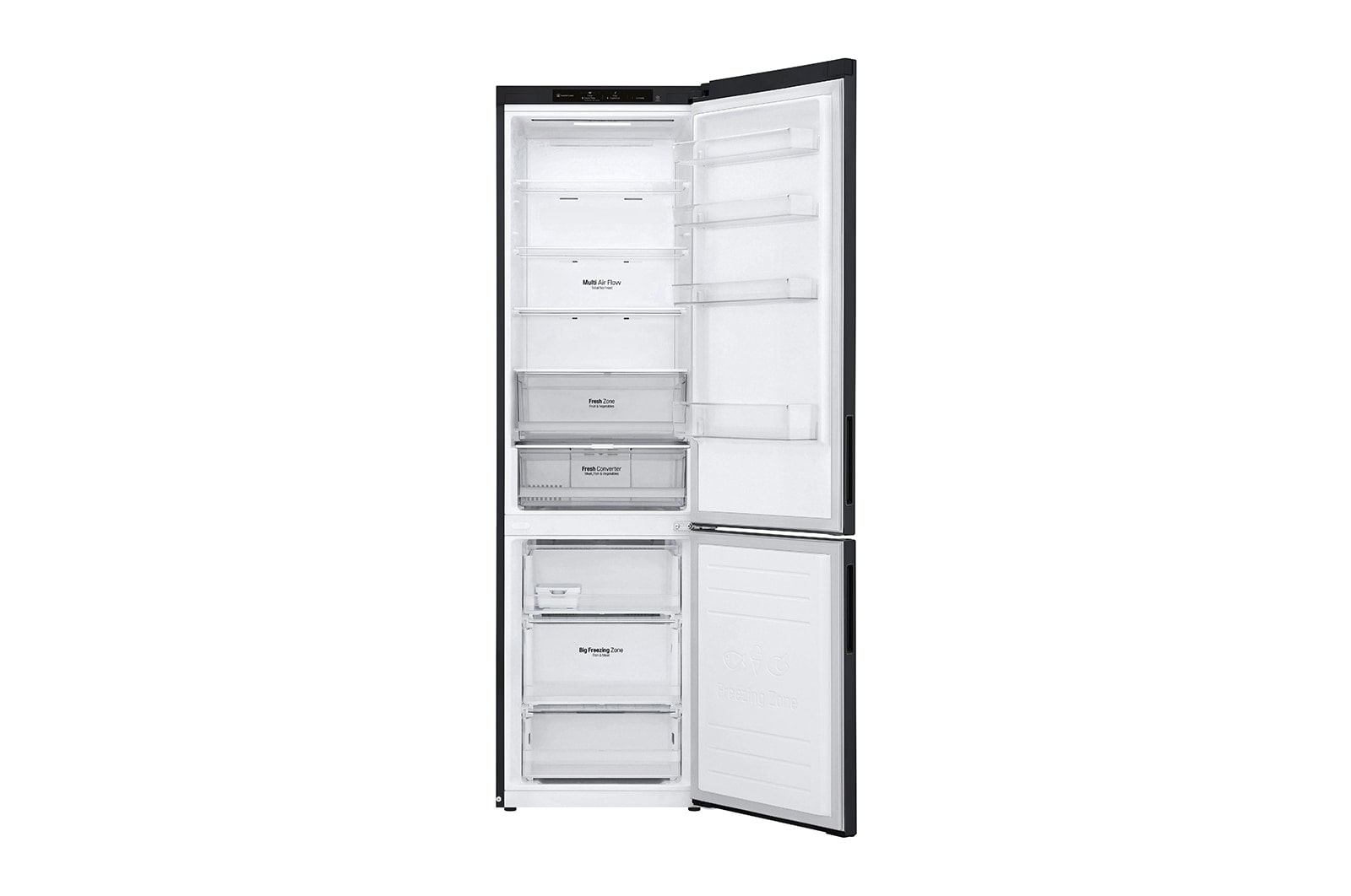 LG Kühl-Gefrierkombination Matte Black: Linear Kompressor, NatureFRESH, leise & effizient
