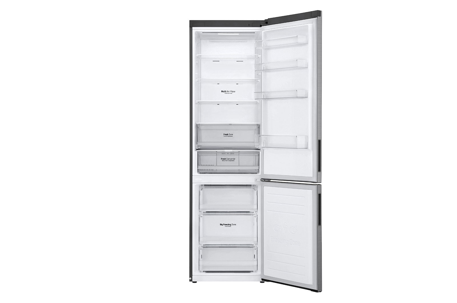 LG Kühl-Gefrierkombination 384L, Smart Inverter Kompressor, NatureFRESH, No Frost, EEK C