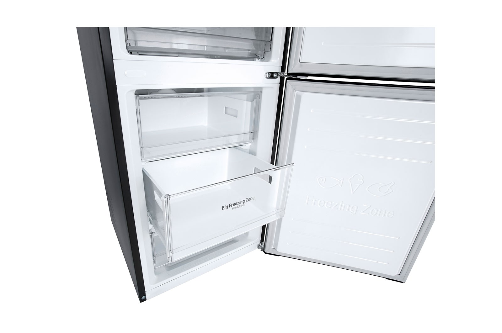 LG Kühl-Gefrierkombination 384L Inverter Linear Kompressor Mattschwarz B-Klasse