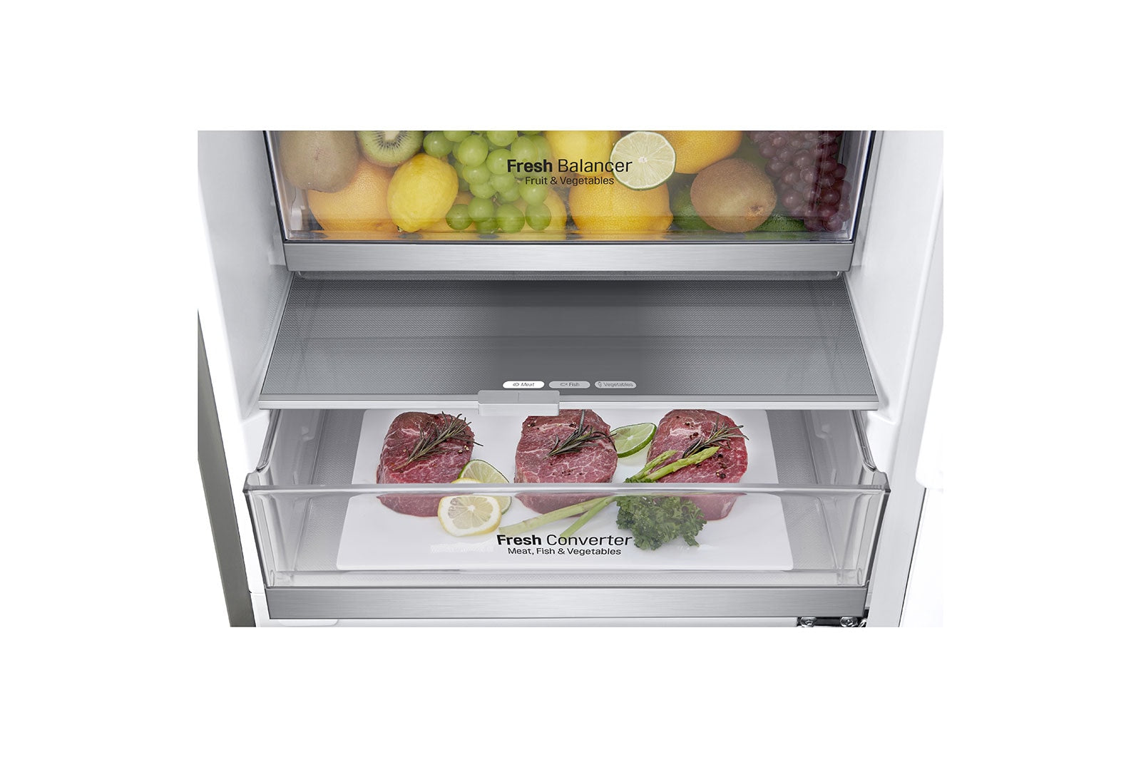LG GBB72NSVBN Kühl-Gefrierkombination: 384L, Inverter Linear Compressor, Noble Steel