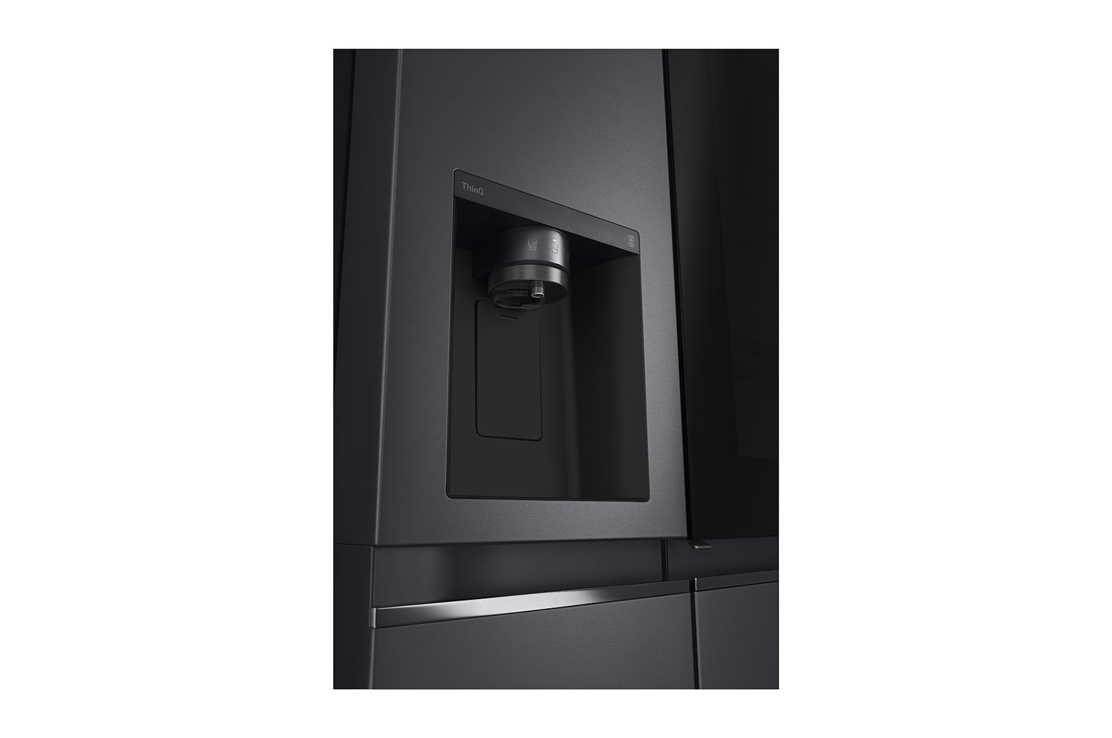 LG InstaView Side-by-Side Kühlschrank, 635L, Eis-, Wasser, Total No Frost, Matt Schwarz