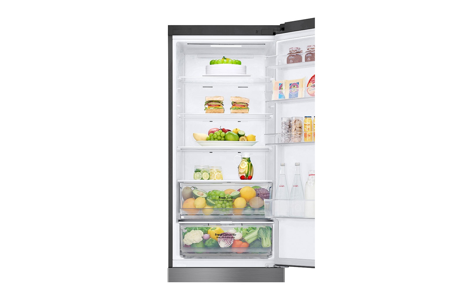 LG Kühl-Gefrierkombination 384L, Smart Inverter Kompressor, NatureFRESH, No Frost, EEK C