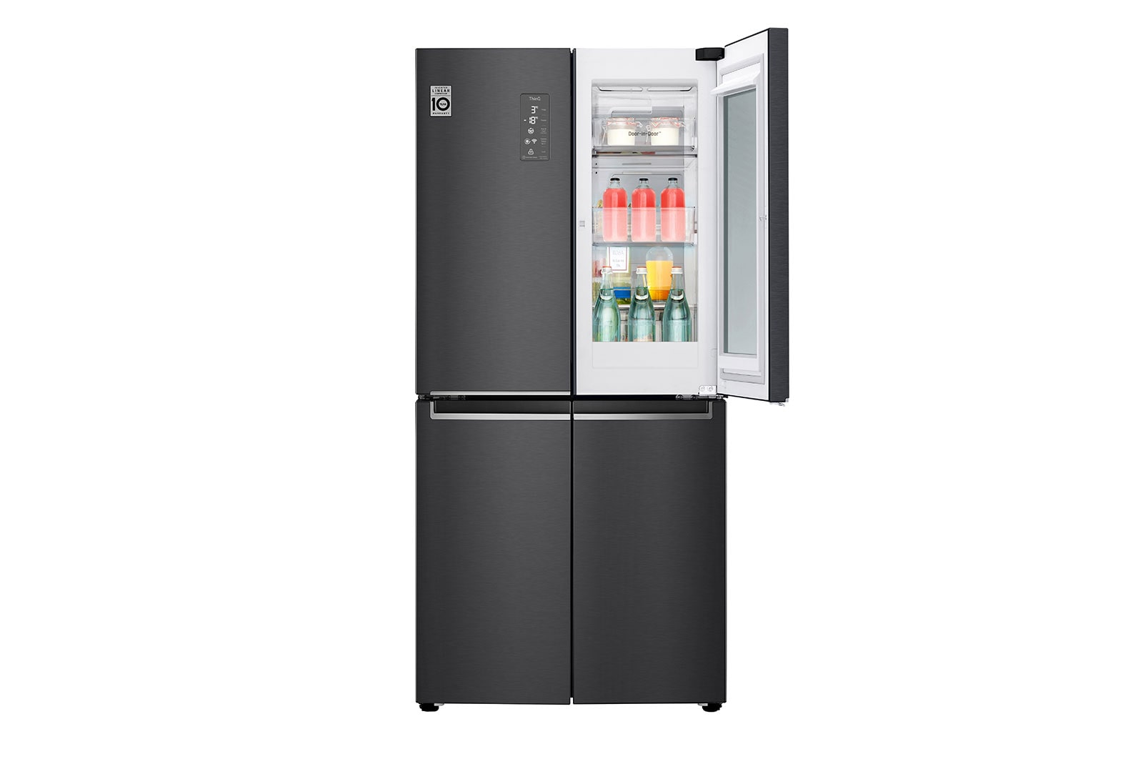 LG InstaView Slim Multi-Door Kühlschrank 530L LINEAR Cooling® Mattes Schwarz