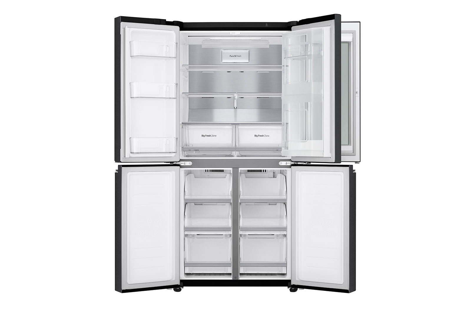 LG InstaView Slim Multi-Door Kühlschrank 530L LINEAR Cooling® Mattes Schwarz