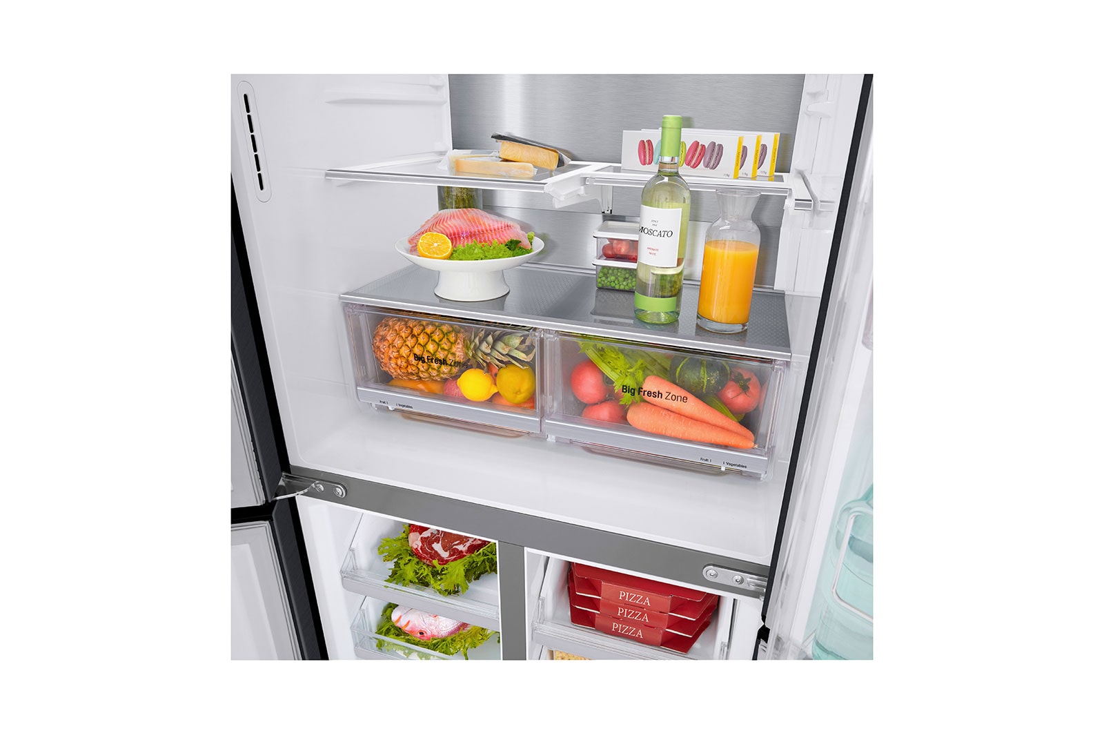 LG InstaView Slim Multi-Door Kühlschrank 530L LINEAR Cooling® Mattes Schwarz