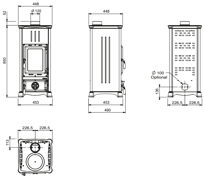Emiliana Steel 6,5 kW Holzofen von La Nordica – effiziente Wärme