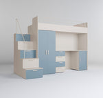 Lade das Bild in den Galerie-Viewer, Traumhaftes Kinderhochbett mit matter Oberfläche – Sicher, Stylisch, Spielbar, Platzsparend
