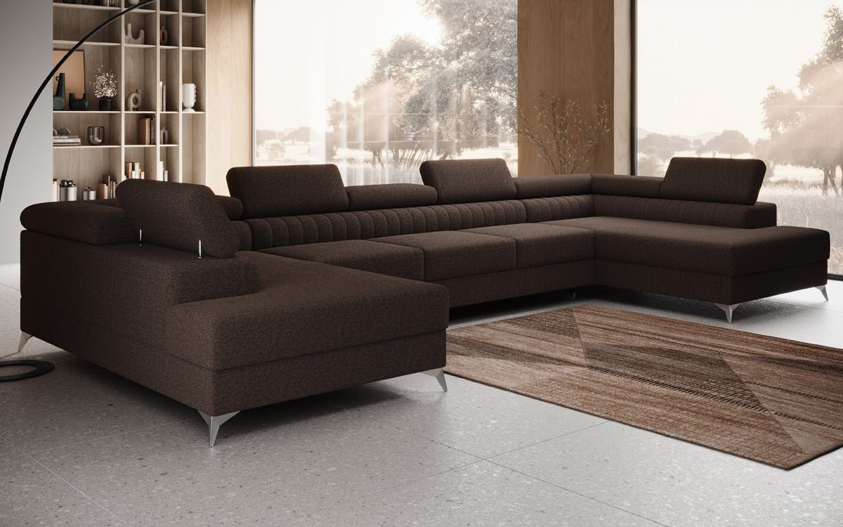 Aurea U XXL Bouclé Ecksofa – Schlaf- & Klappfunktion für Dein Traumwohnzimmer