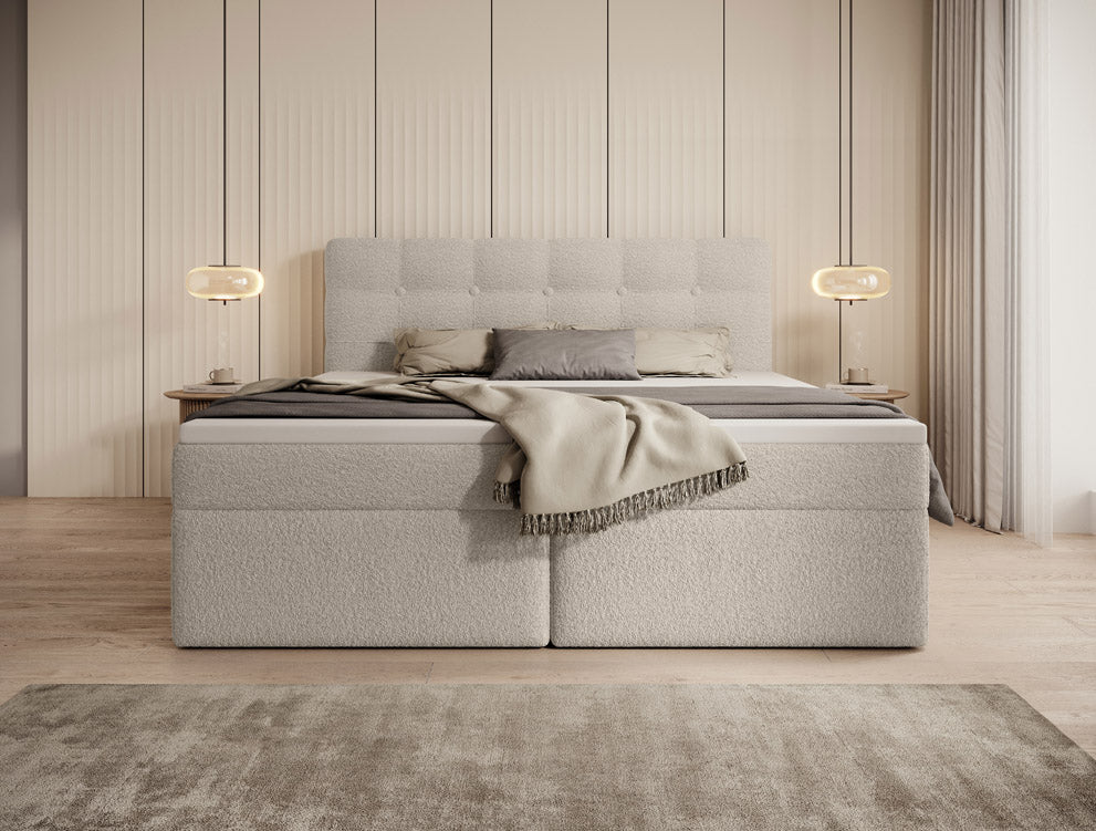 Geräumiges Faro Frottee Boxspringbett mit Stauraum – Ultimativer Schlafkomfort und Eleganz