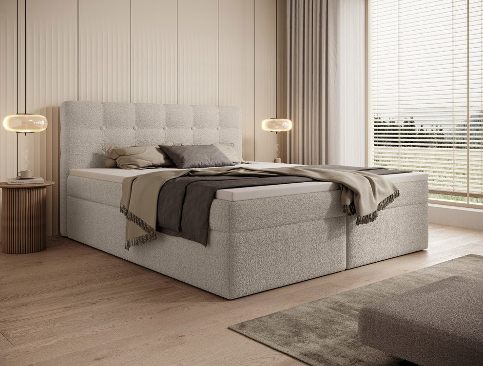 Geräumiges Faro Frottee Boxspringbett mit Stauraum – Ultimativer Schlafkomfort und Eleganz