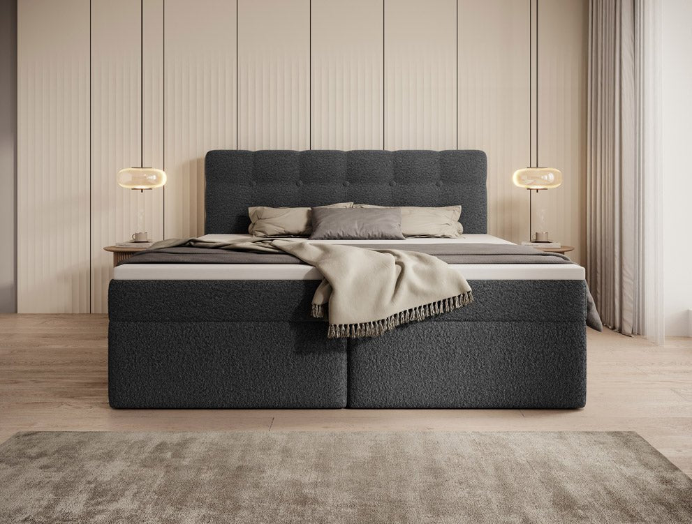 Geräumiges Faro Frottee Boxspringbett mit Stauraum – Ultimativer Schlafkomfort und Eleganz