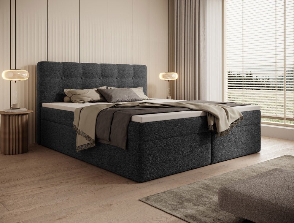 Geräumiges Faro Frottee Boxspringbett mit Stauraum – Ultimativer Schlafkomfort und Eleganz