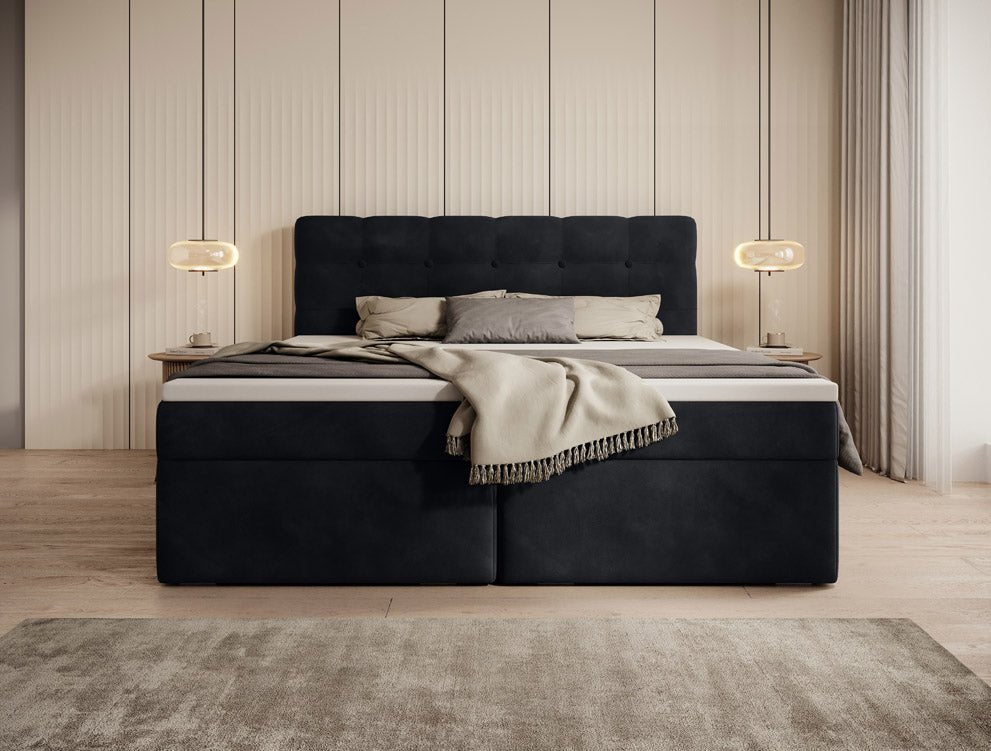 Luxuriöses Faro Boxspringbett Samt mit Integriertem Stauraum – Hoher Schlafkomfort