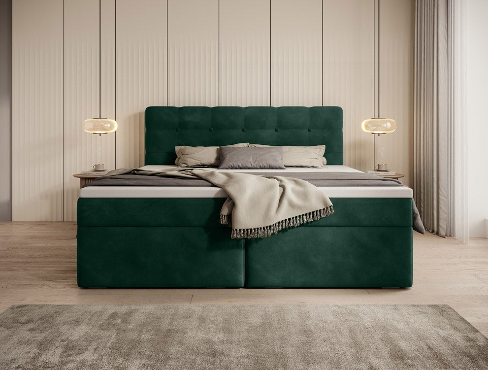 Luxuriöses Faro Boxspringbett Samt mit Integriertem Stauraum – Hoher Schlafkomfort