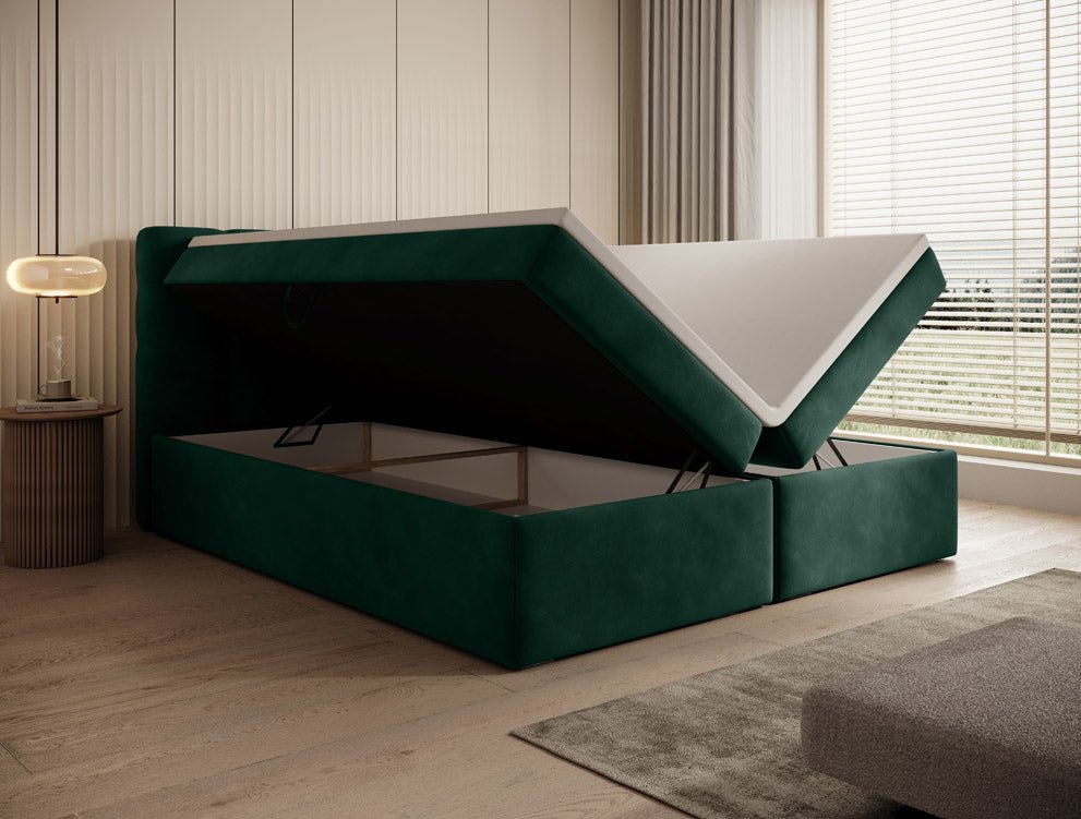 Luxuriöses Faro Boxspringbett Samt mit Integriertem Stauraum – Hoher Schlafkomfort