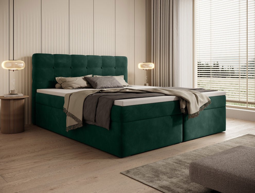 Luxuriöses Faro Boxspringbett Samt mit Integriertem Stauraum – Hoher Schlafkomfort