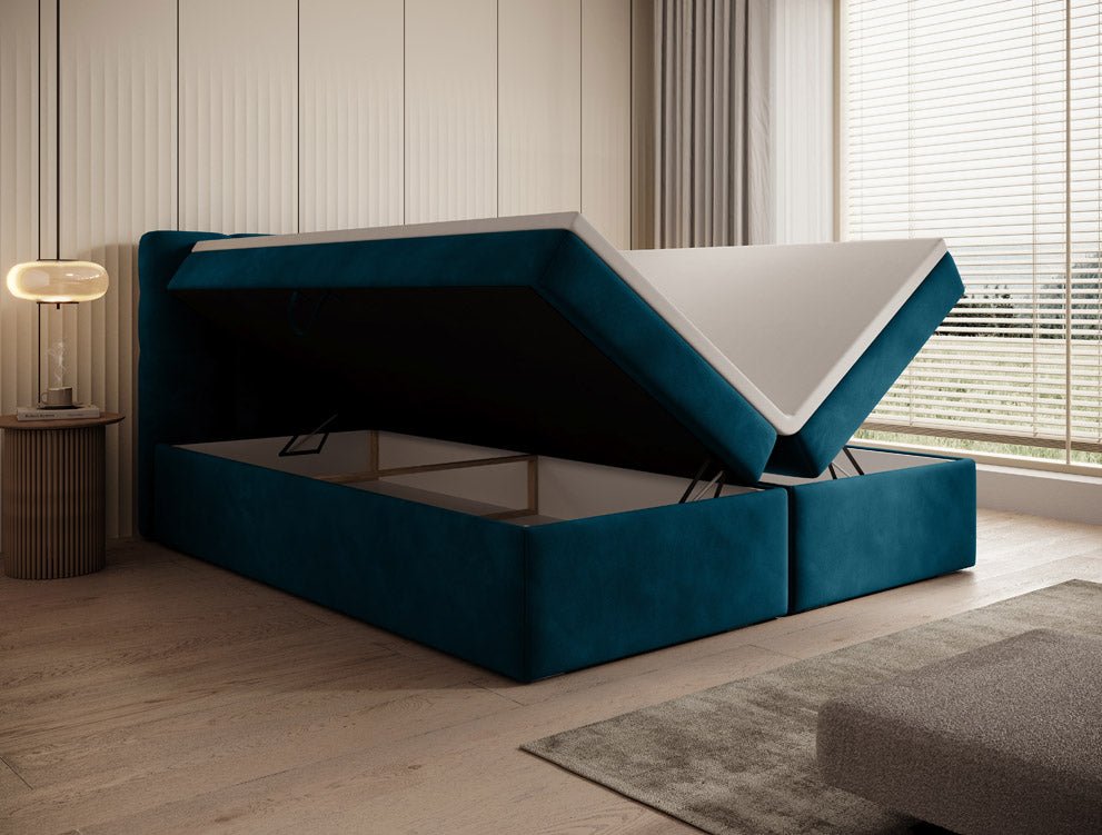 Luxuriöses Faro Boxspringbett Samt mit Integriertem Stauraum – Hoher Schlafkomfort