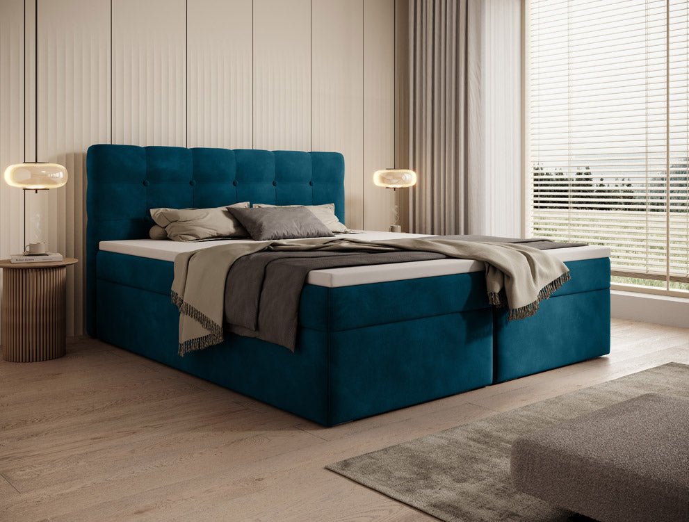 Luxuriöses Faro Boxspringbett Samt mit Integriertem Stauraum – Hoher Schlafkomfort