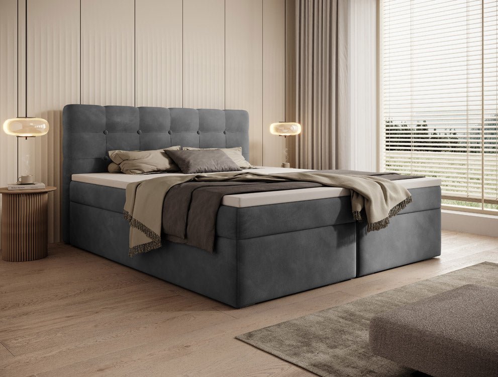 Luxuriöses Faro Boxspringbett Samt mit Integriertem Stauraum – Hoher Schlafkomfort