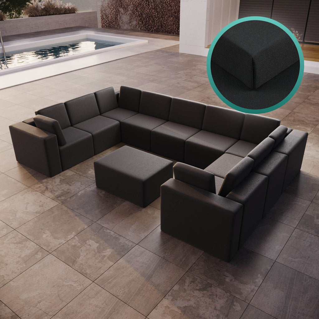 Premium Gartensofa Bezug Eden U Closed Wasserdicht UV-Schutz Reißfest Langlebig
