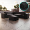 Premium Wetterfester Gartensofa Bezug L-Maxi mit Hocker – Stilvoller Schutz