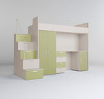 Lade das Bild in den Galerie-Viewer, Traumhaftes Kinderhochbett mit matter Oberfläche – Sicher, Stylisch, Spielbar, Platzsparend
