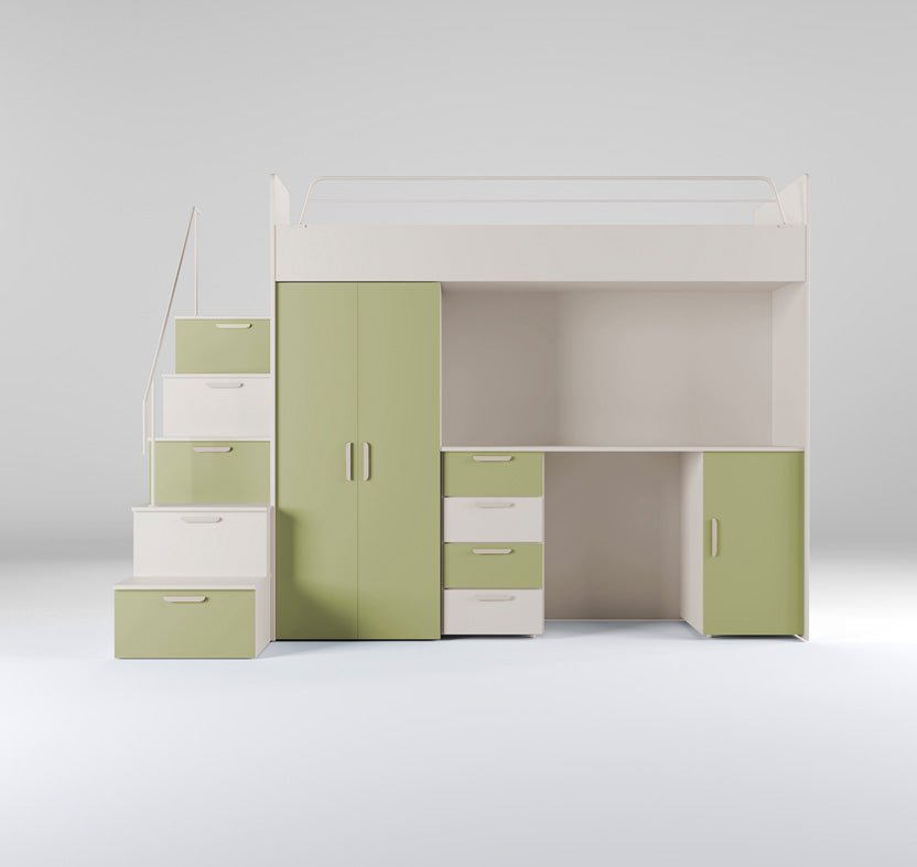 Traumhaftes Kinderhochbett mit matter Oberfläche – Sicher, Stylisch, Spielbar, Platzsparend