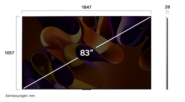 LG OLED evo G4 83 Zoll 4K AI TV, One‑Wall‑Design