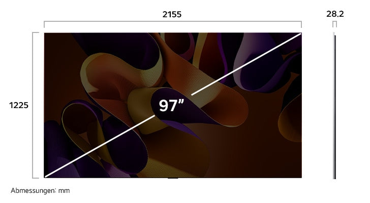 LG OLED evo 97 Zoll 4K OLED Smart TV Wanddesign