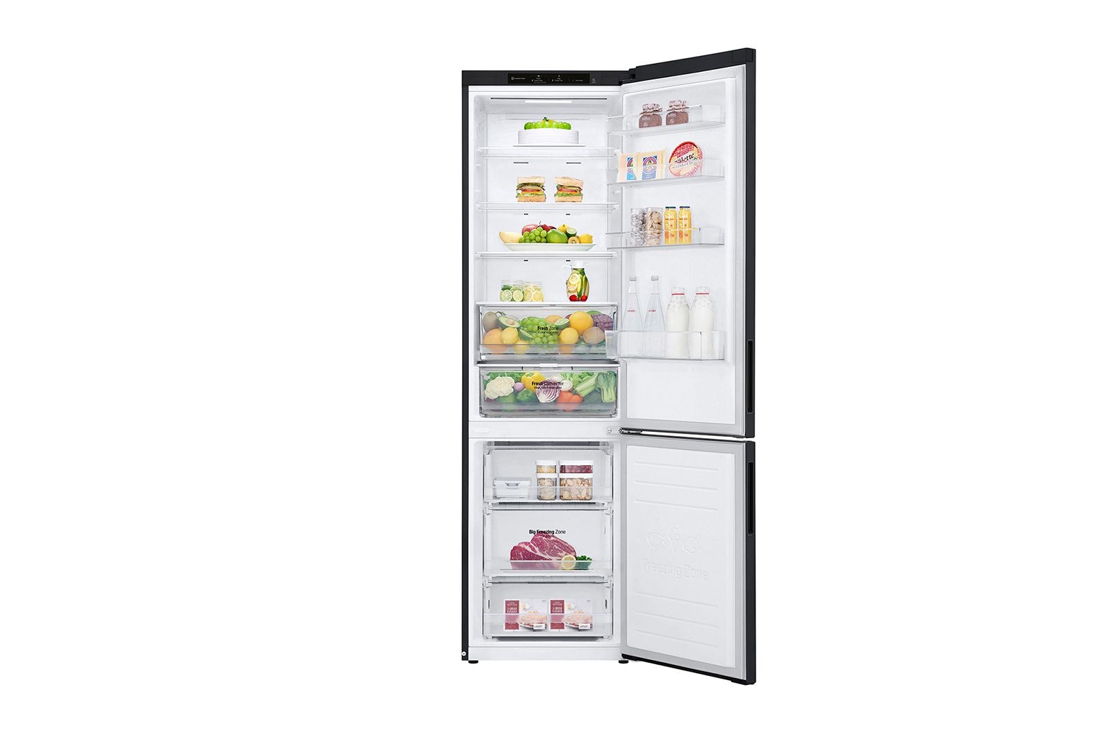 LG Kühl-Gefrierkombination Matt Schwarz Inverter Linear Kompressor 384L