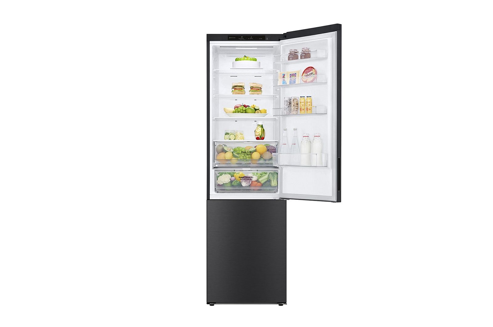 LG Kühl-Gefrierkombination Matt Schwarz Inverter Linear Kompressor 384L
