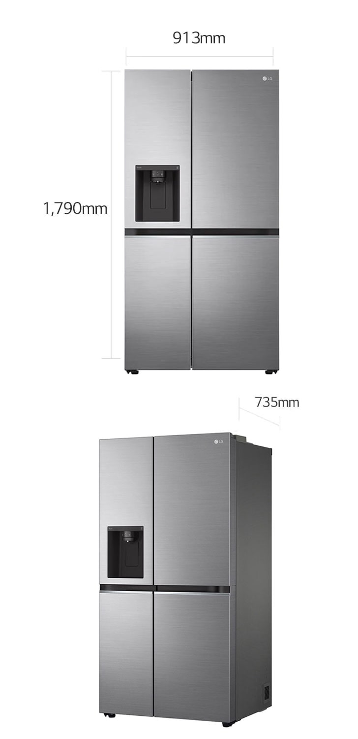 LG GSLV71PZTE Side-by-Side Kühlschrank: 635L, Eis-, Wasser-, No Frost Technologie
