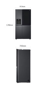 Lade das Bild in den Galerie-Viewer, LG InstaView Side-by-Side Kühlschrank, 635L, Eis-, Wasser, Total No Frost, Matt Schwarz

