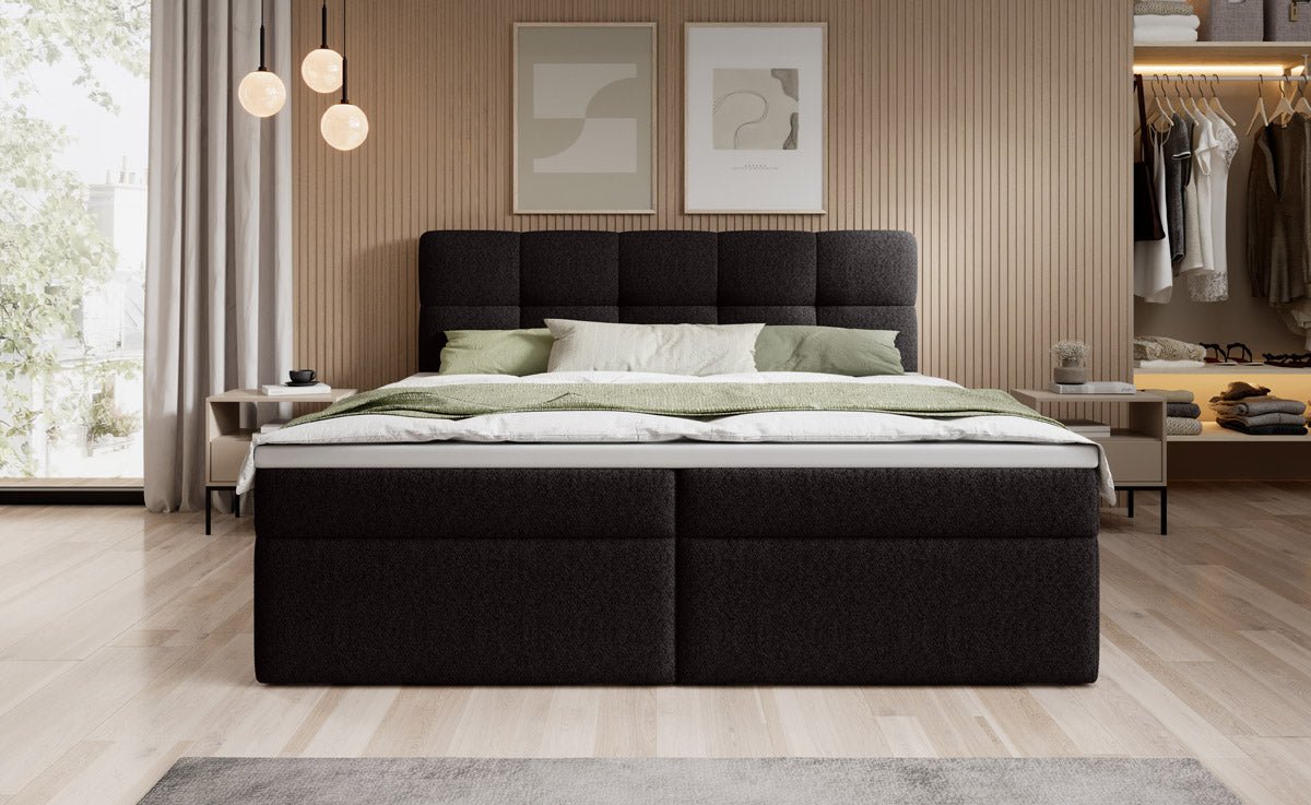 Luxuriöses Boxspringbett Cozy II Bouclé mit Integriertem Stauraum und Komfort