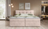 Luxuriöses Samt Boxspringbett Cozy II mit Integriertem Stauraum und Topper