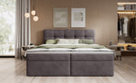 Lade das Bild in den Galerie-Viewer, Luxuriöses Samt Boxspringbett Cozy II mit Integriertem Stauraum und Topper
