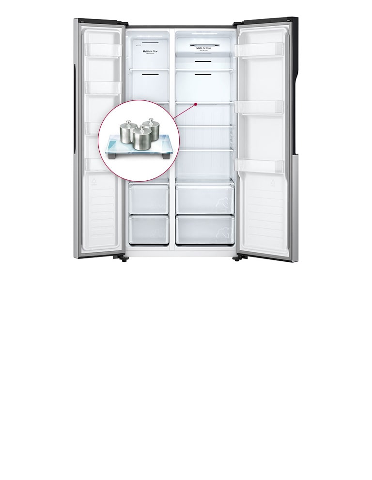 LG Side-by-Side Kühlschrank mit InstaView, Craft Ice, Eis- & Wasserspender, 562L Kapazität
