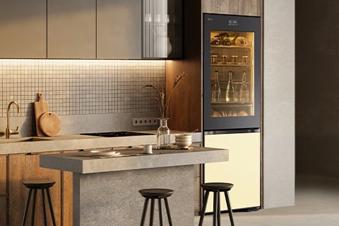 LG MoodUP® Intelligente Kühl-Gefrierkombination mit InstaView, Bluetooth-Lautsprecher & Farbwechsel-LED-Türen
