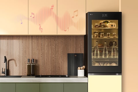 LG MoodUP® Intelligente Kühl-Gefrierkombination mit InstaView, Bluetooth-Lautsprecher & Farbwechsel-LED-Türen
