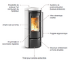 Liù Pietra Holzofen 7,5 kW mit großzügiger Steinoptik für Wohnräume