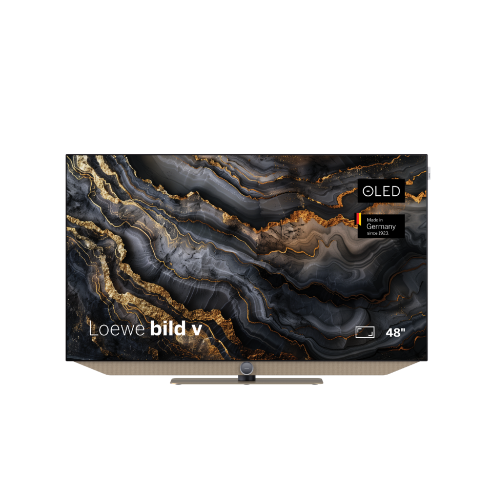 Loewe bild v.48 dr+ Bronze: Edler 4K OLED Smart TV mit Stereo-Soundbar